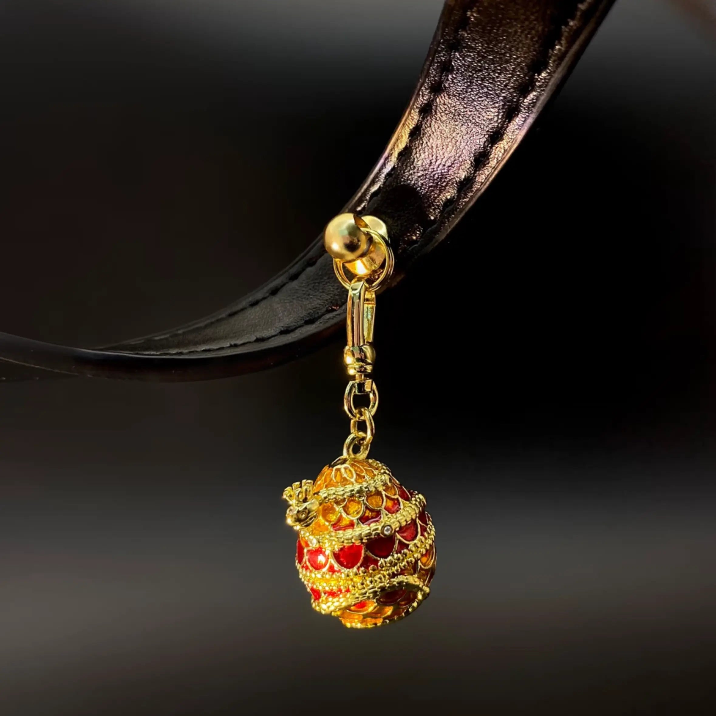 Obsidian Black Crystal Leather Collar