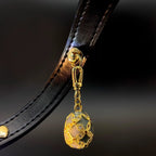 Obsidian Black Crystal Leather Collar