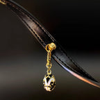 Obsidian Black Crystal Leather Collar