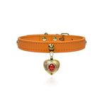 Kimane Sunset Orange Crystal Leather Collar