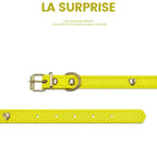 Vibrant Lemon Crystal Leather Collar