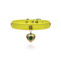 Vibrant Lemon Crystal Leather Collar
