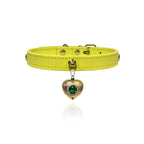 Vibrant Lemon Crystal Leather Collar