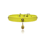 Vibrant Lemon Crystal Leather Collar