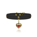 Obsidian Black Crystal Leather Collar