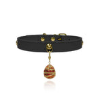 Obsidian Black Crystal Leather Collar