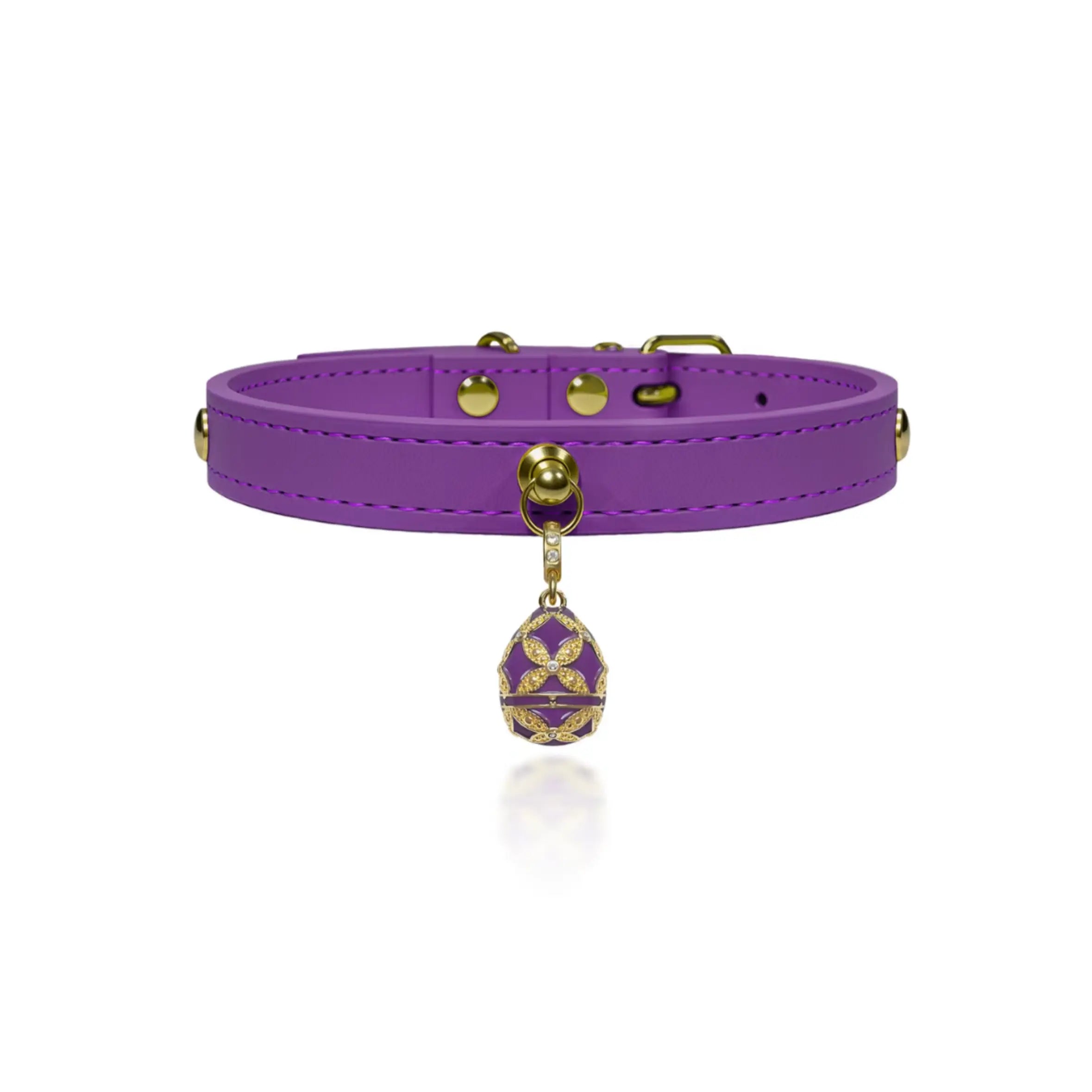 Royal Amethyst Crystal Leather Collar