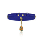 Klein Blue Crystal Leather Collar