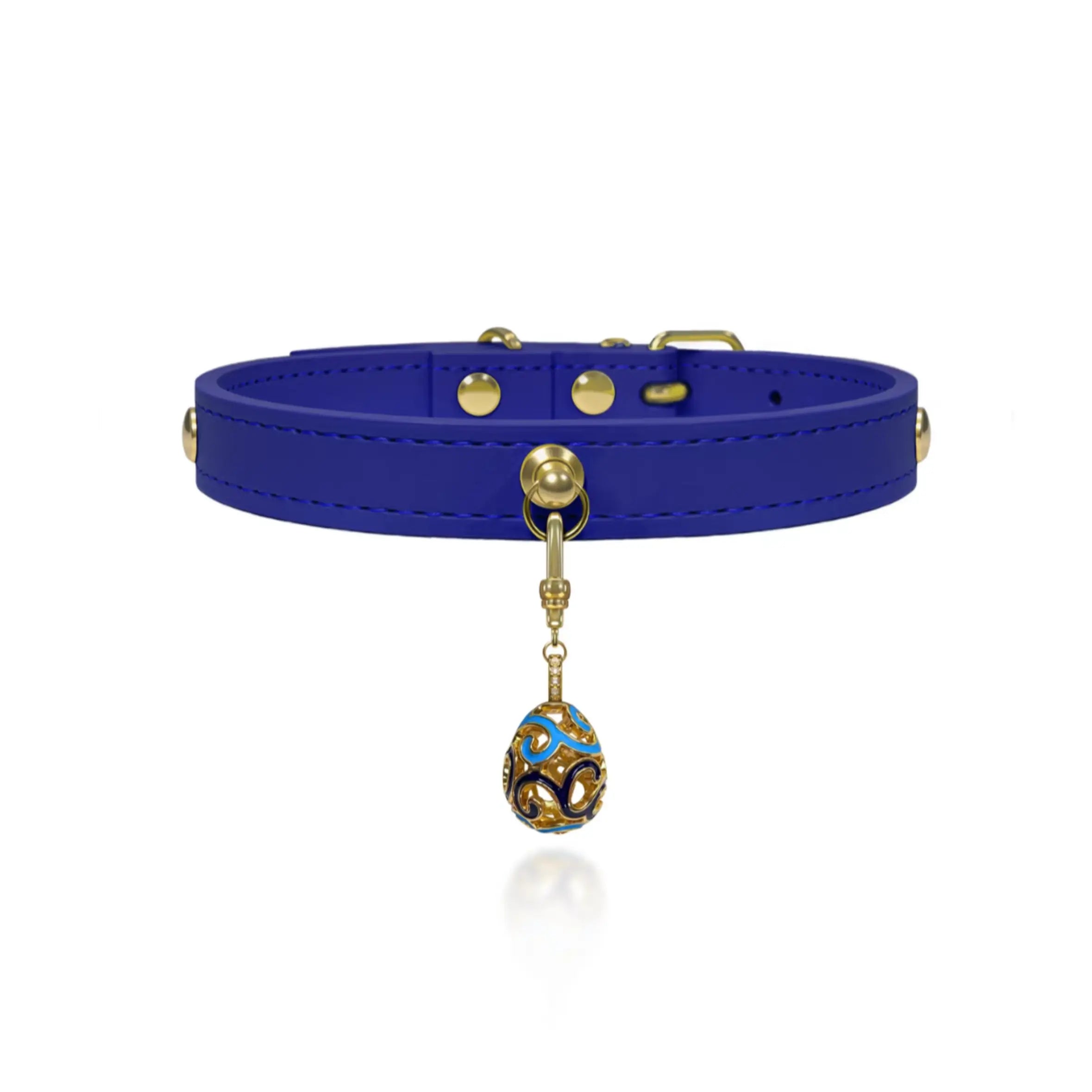 Klein Blue Crystal Leather Collar
