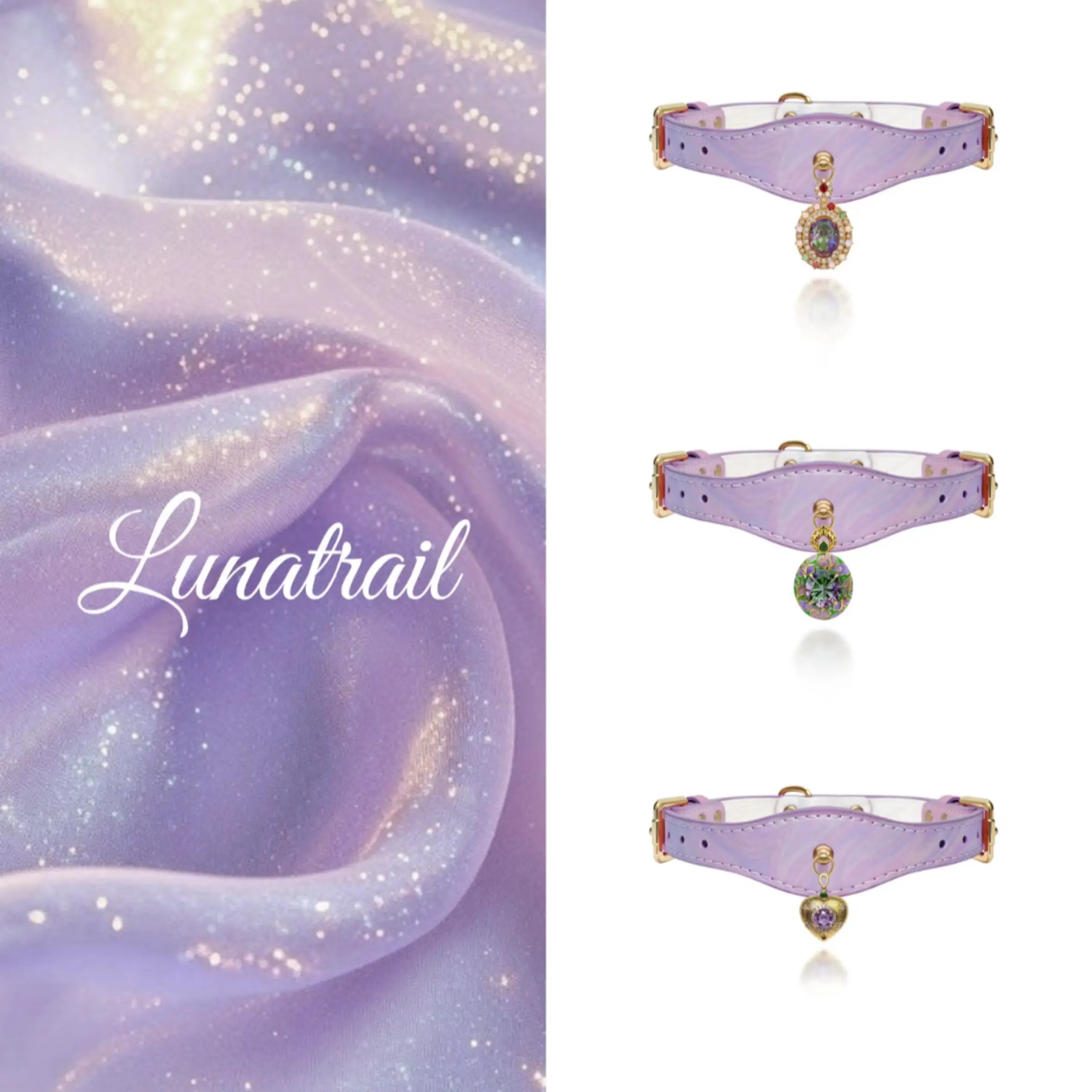 Dreamy Amethyst Jewelry Pet Collar