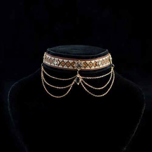"Abyssinian Gold" Vintage Velvet Jewelry Collar