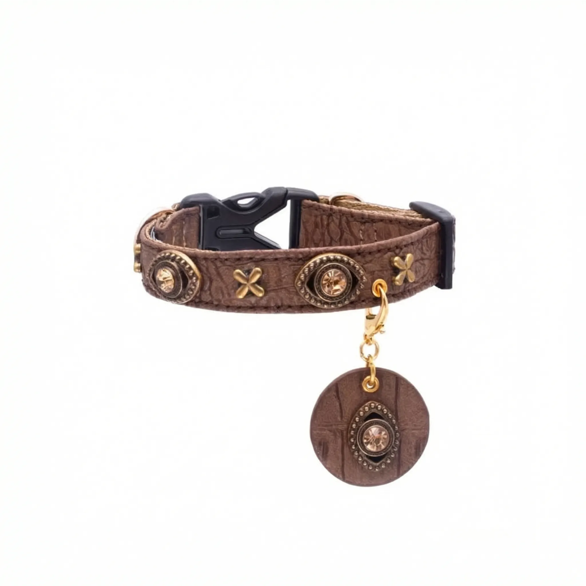 Star-Mark Brown Croc Pet Collar