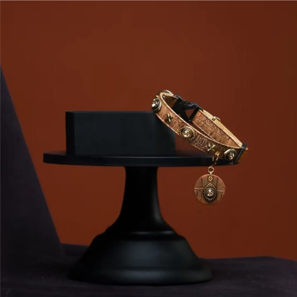 Star-Mark Brown Croc Pet Collar