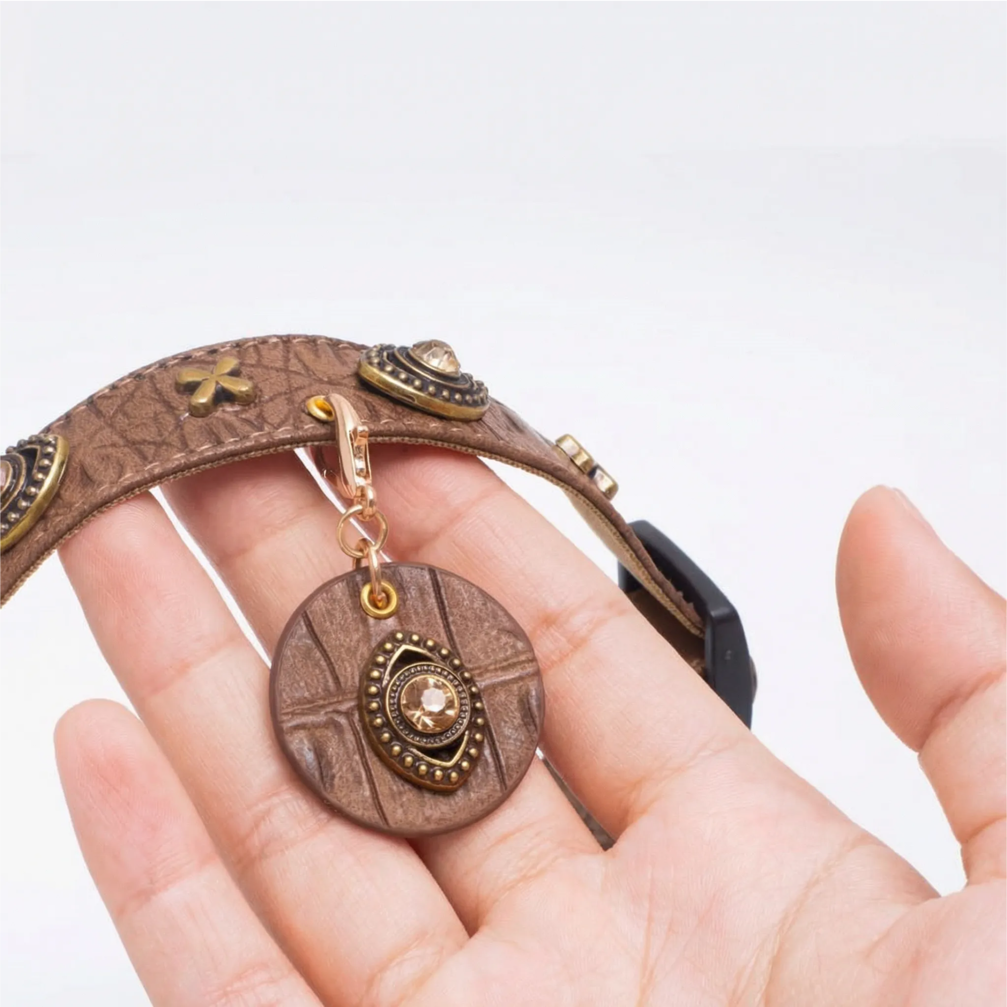 Star-Mark Brown Croc Pet Collar