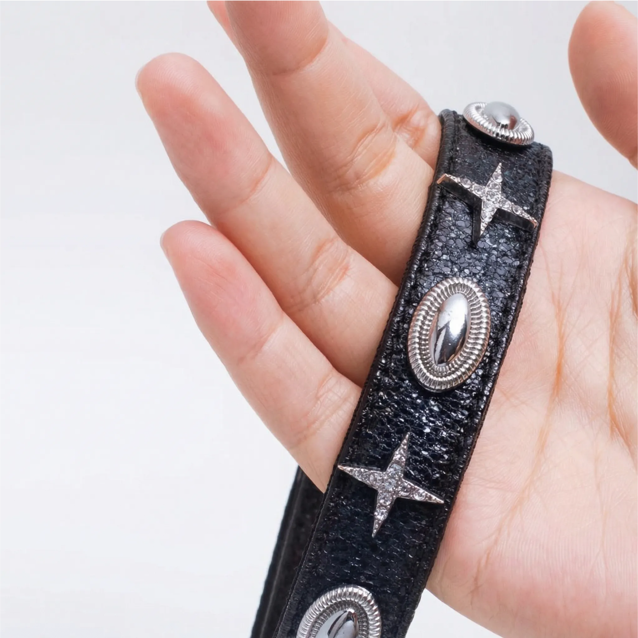 Black Sky & White Star Pet Collar