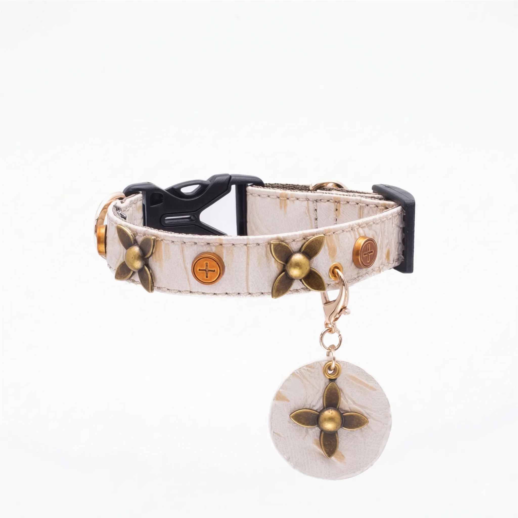 Star-Mark White Croc Pet Collar