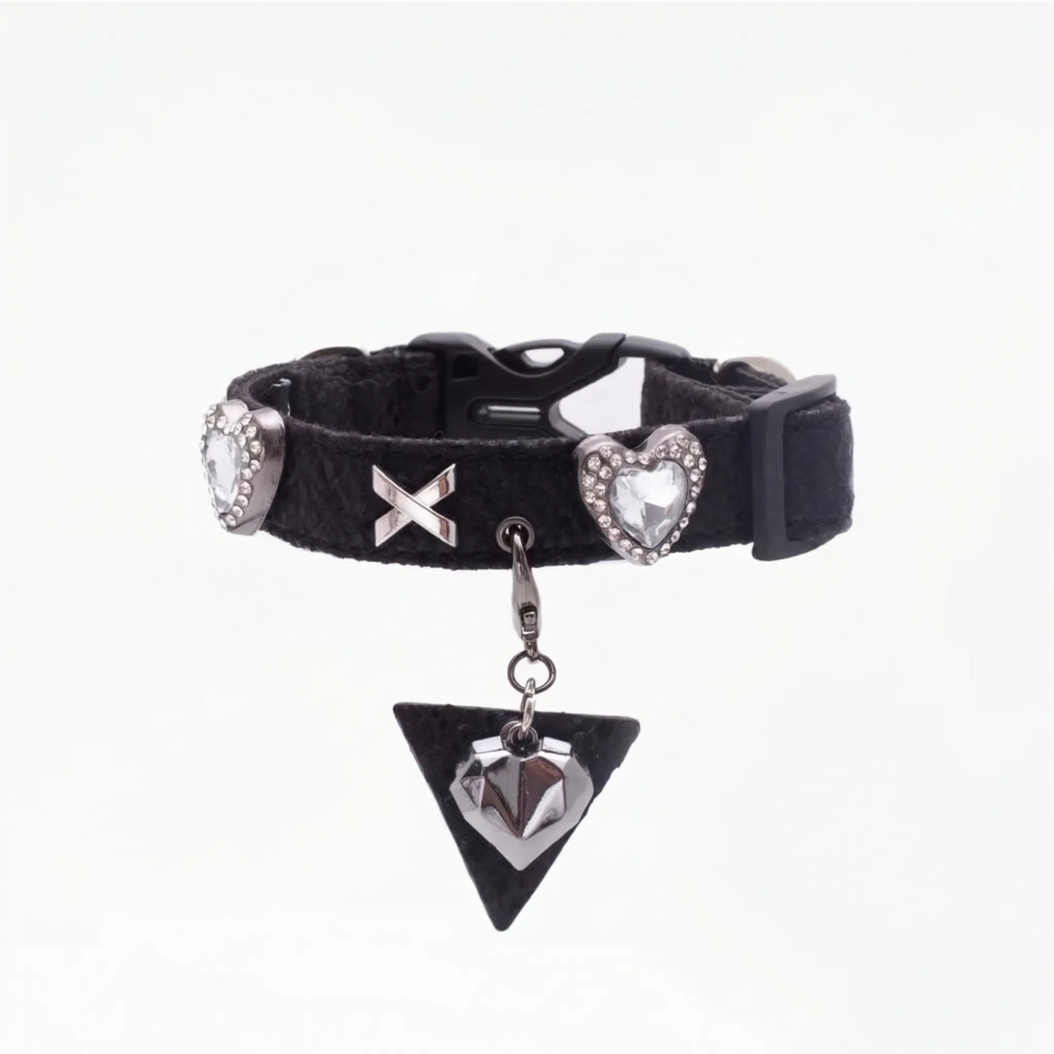 Shimmering Silver & Black Pet Collar
