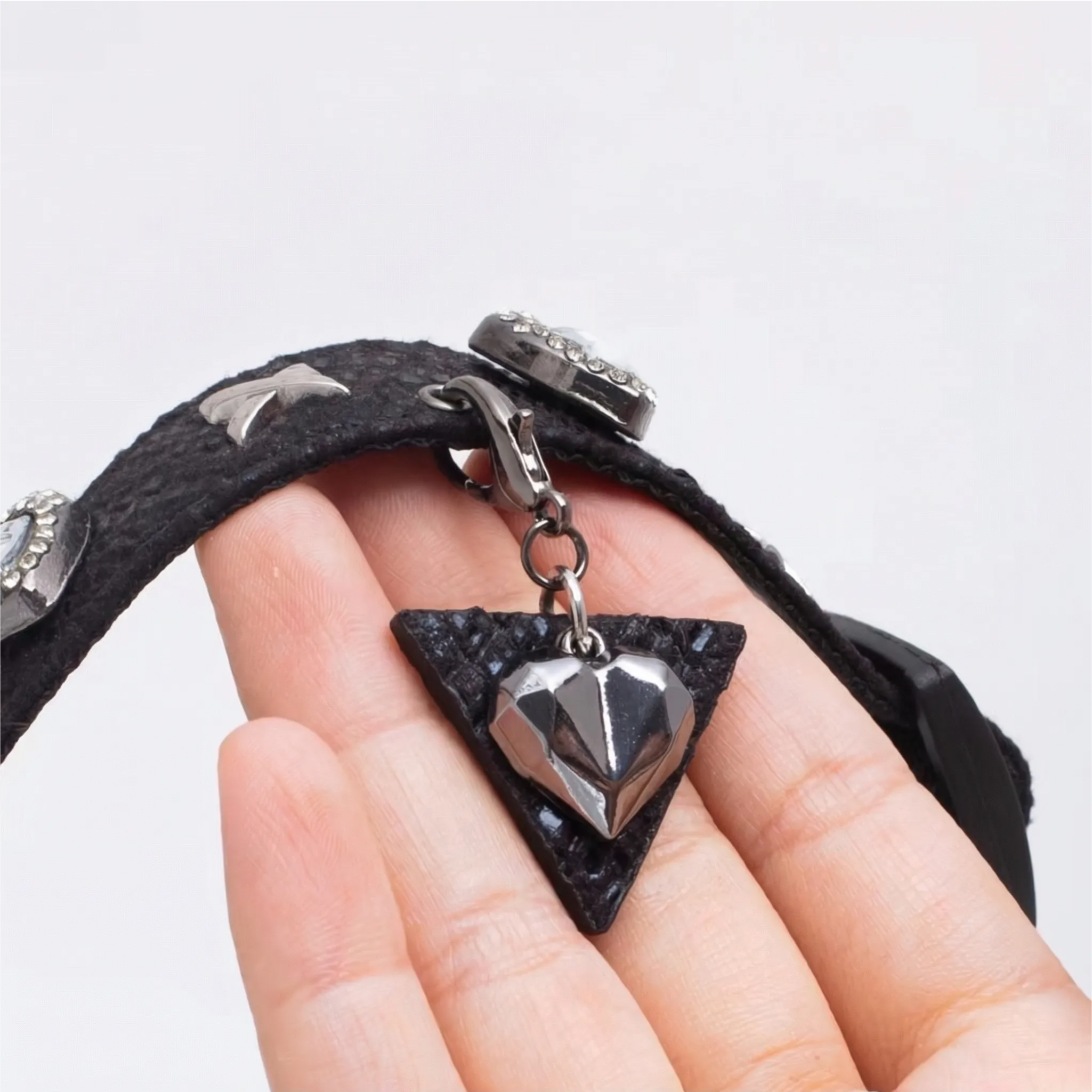 Shimmering Silver & Black Pet Collar