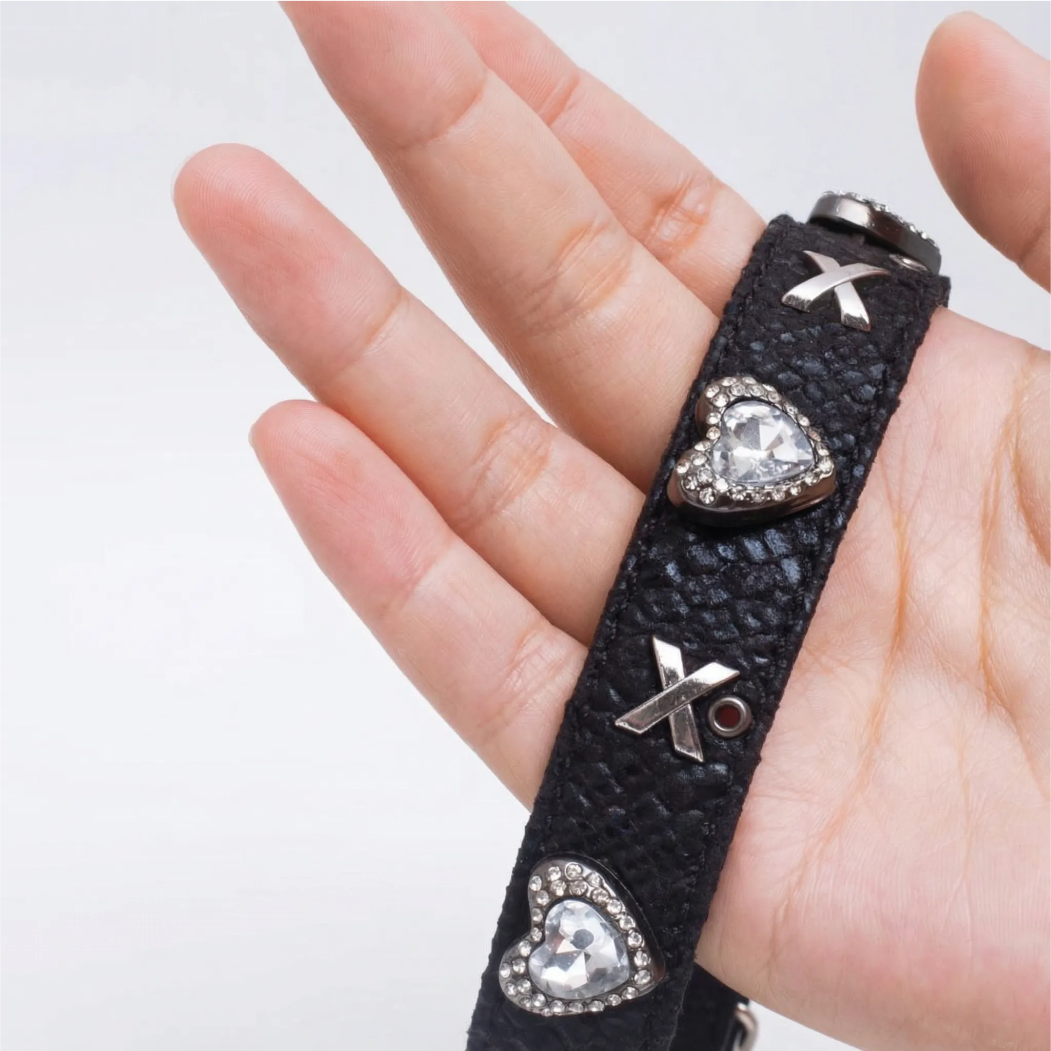 Shimmering Silver & Black Pet Collar