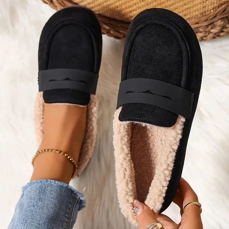 Fleece-Lined Suede Penny Loafer