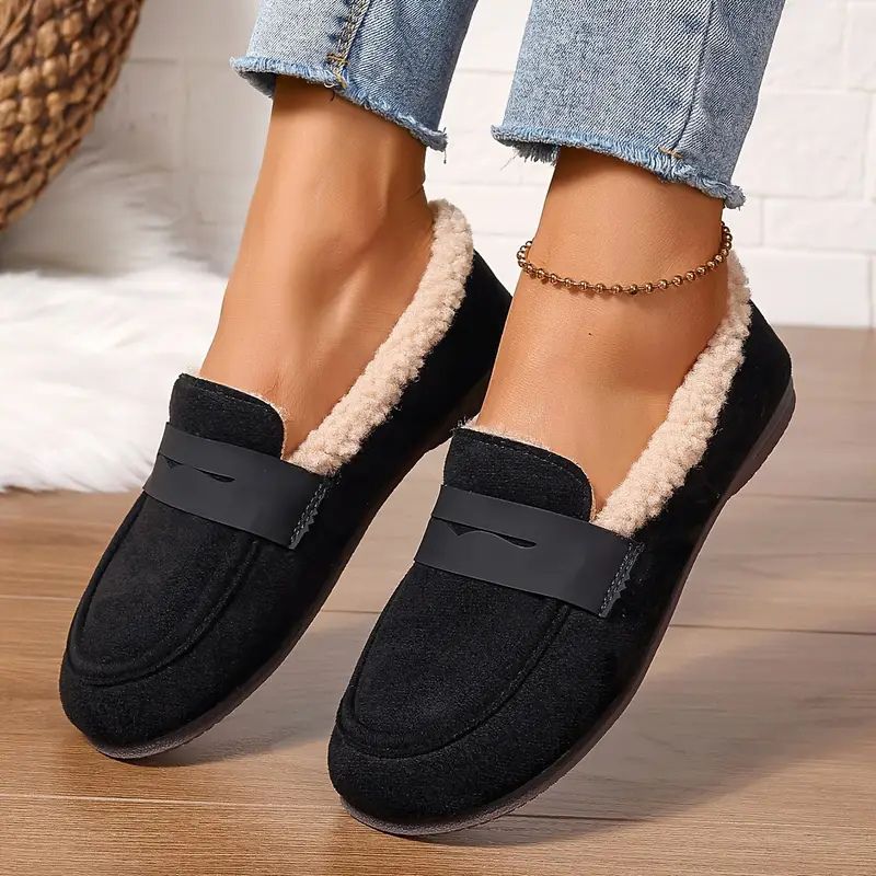Fleece-Lined Suede Penny Loafer
