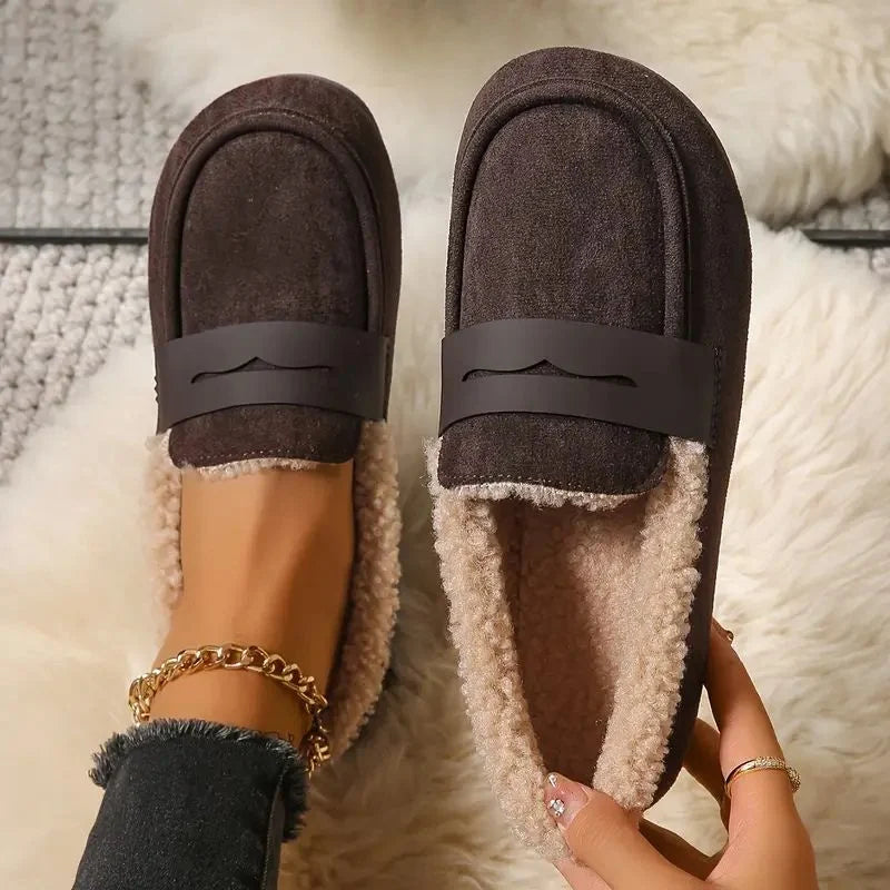 Fleece-Lined Suede Penny Loafer
