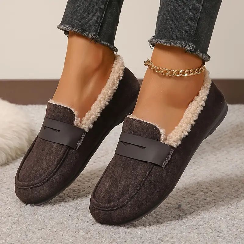 Fleece-Lined Suede Penny Loafer
