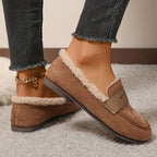 Fleece-Lined Suede Penny Loafer