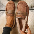 Fleece-Lined Suede Penny Loafer
