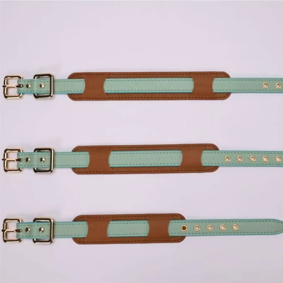 French Goatskin Mint Chocolate Pet Collar