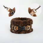 2-in-1 Detachable Plush Leather Pet Collar