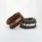 2-in-1 Detachable Plush Leather Pet Collar