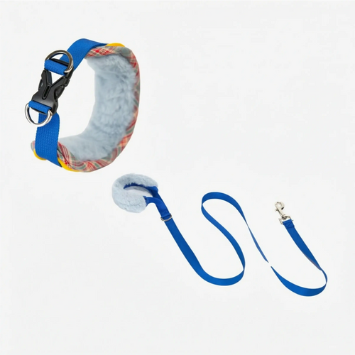 "Candy Pop" Denim & Plaid Pet Collar Set