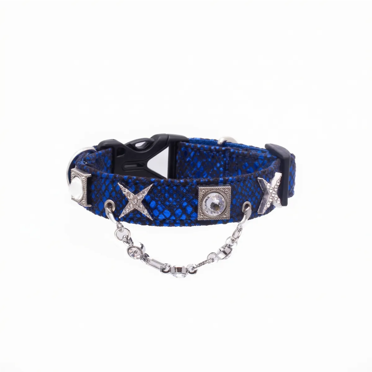 Shimmering Serpent-Pattern Pet Collar