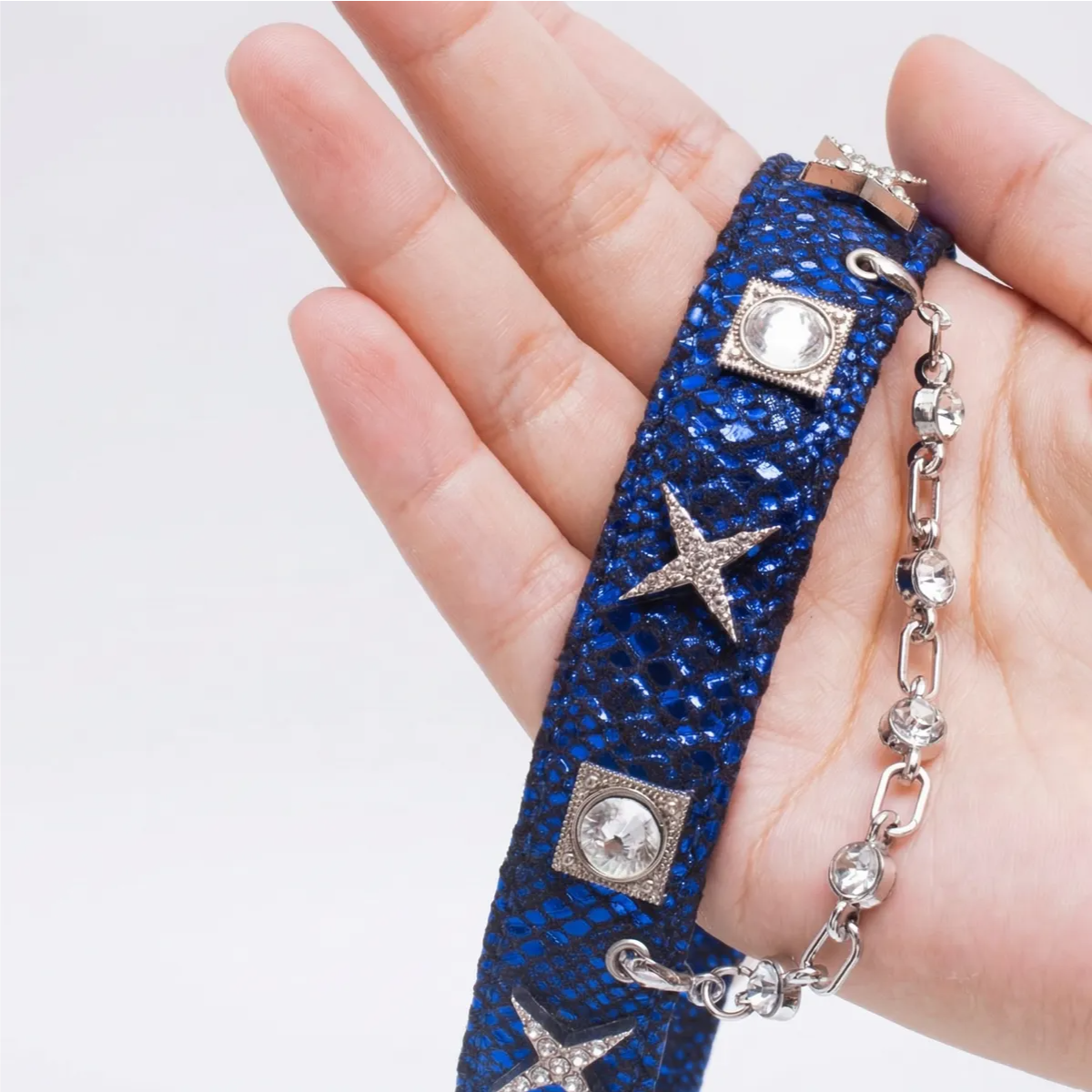 Shimmering Serpent-Pattern Pet Collar