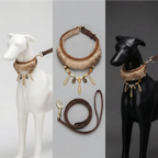 "Snowy Plateau" Brown Plush Pet Collar Set