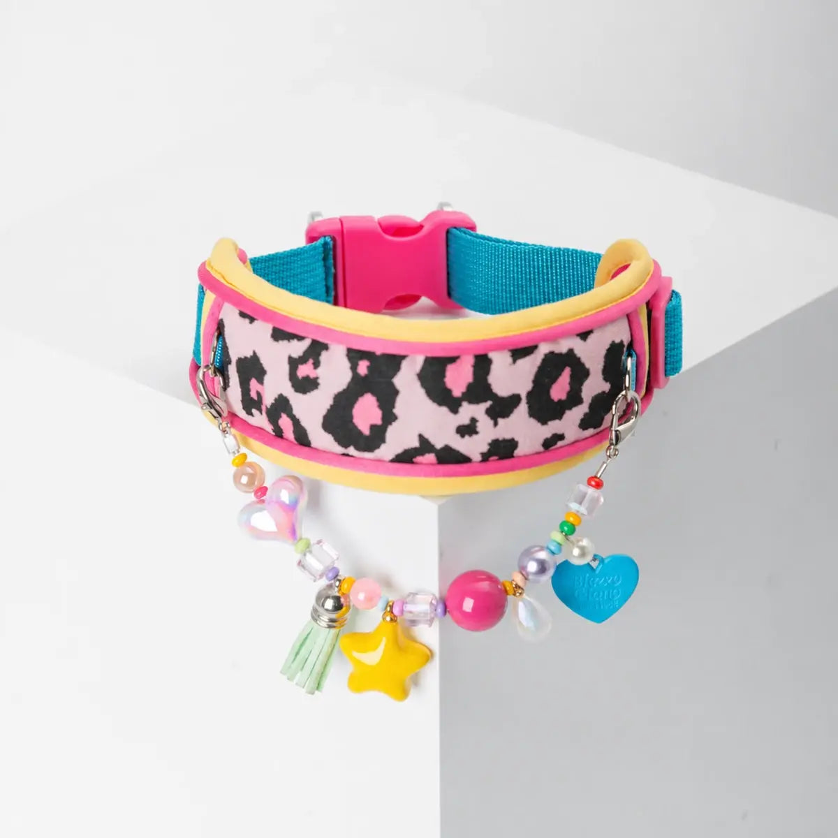 Neon Leopard Pet Collar & Leash Set