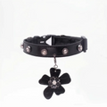 Croc-Embossed Flower Charm Pet Collar