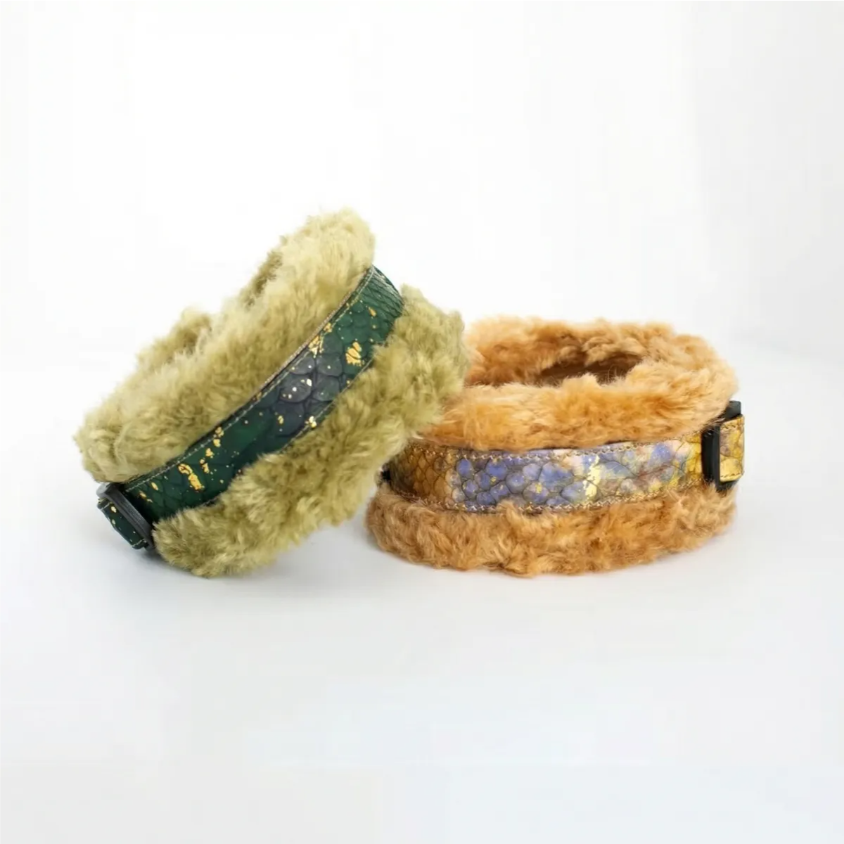 2-in-1 Detachable Autumn Whispers Plush Leather Collar