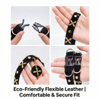 "Midnight Star" Golden Cross Leather Collar