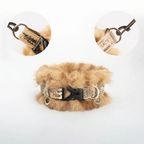 2-in-1 Leopard Series Plush Leather Pet Collar