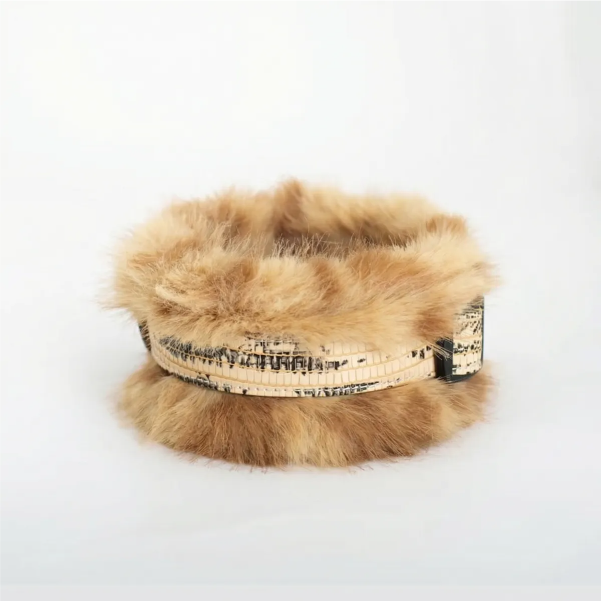 2-in-1 Leopard Series Plush Leather Pet Collar