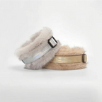 2-in-1 Detachable Shimmering Plush Leather Pet Collar