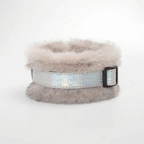 2-in-1 Detachable Shimmering Plush Leather Pet Collar