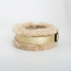 2-in-1 Detachable Shimmering Plush Leather Pet Collar