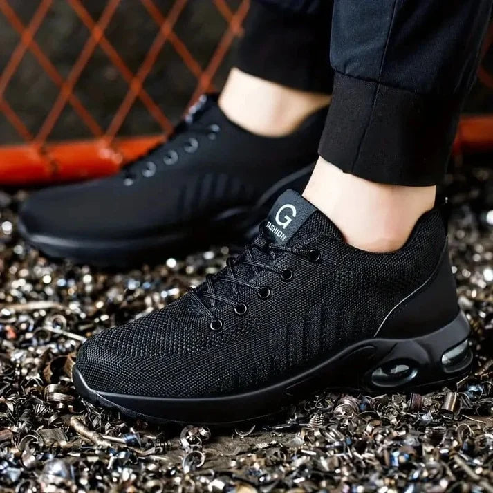 Men's Black Safety Work Shoes | Lightweight