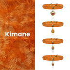 Kimane Sunset Orange Crystal Leather Collar