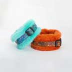 2-in-1 Rainforest Series Plush Leather Pet Collar
