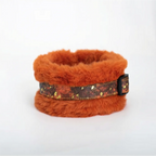 2-in-1 Rainforest Series Plush Leather Pet Collar