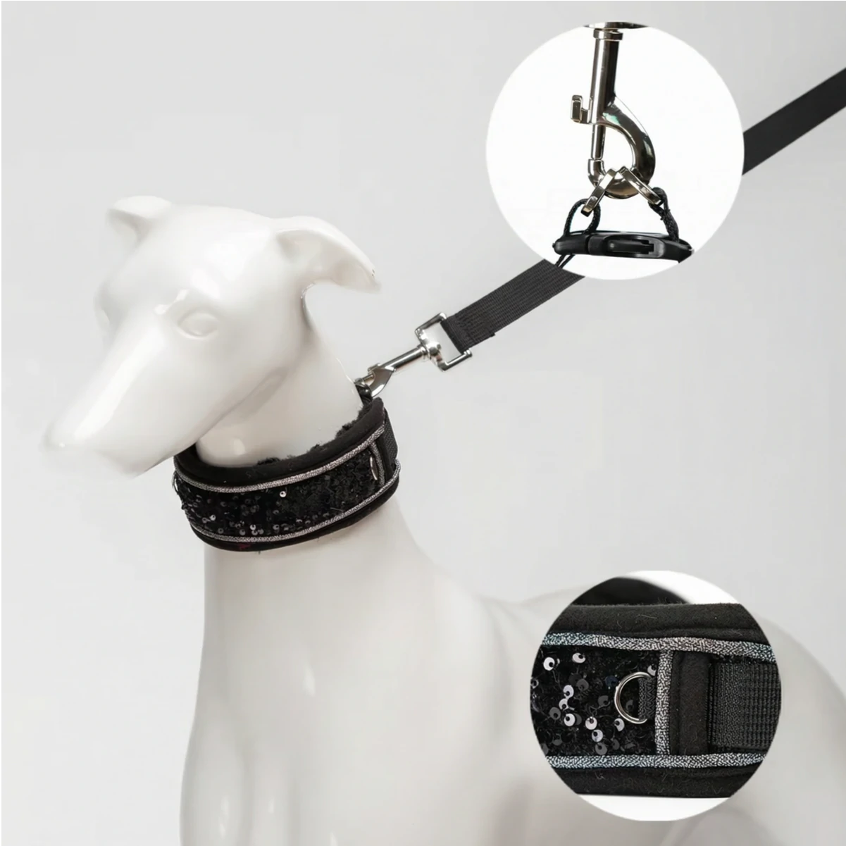 "Obsidian Sparkle" Sequin Collar Set